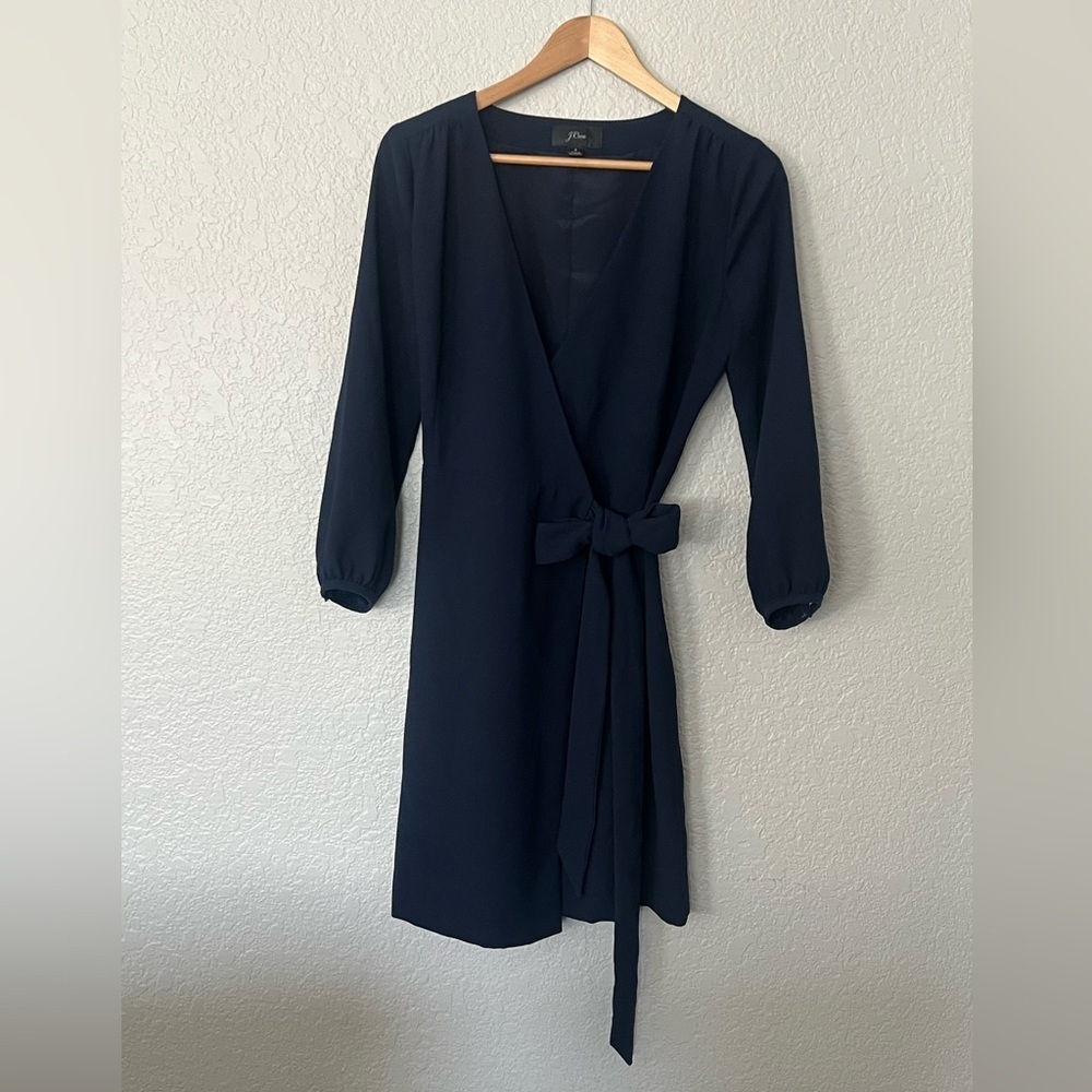 J. Crew Classic Navy Wrap Dress women’s size 4